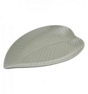 Блюдо сервировочное in the forest leaf, 20,5х31,5 см, серо-зеленое 
