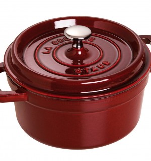 Кокот круглый, 26 см, 5,2 л, гранатовый 