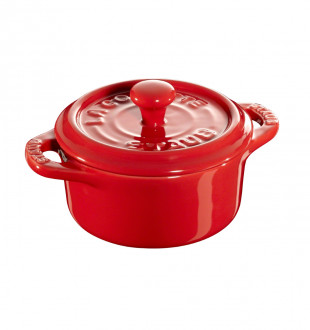 Мини-кокот круглый, 10 см, вишневый 