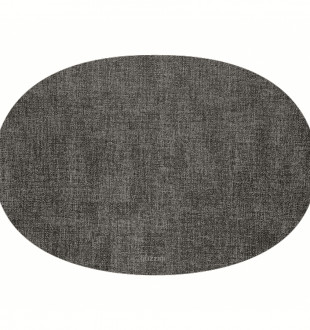 Салфетка подстановочная овальная двухсторонняя fabric, темно-серая 