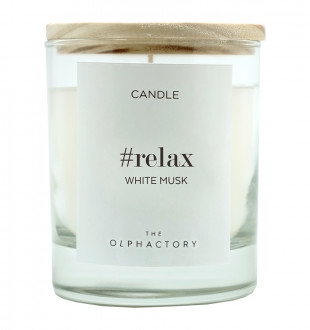 Свеча ароматическая the olphactory, relax, white musk, 40 ч 