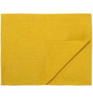 Дорожка на стол из стираного льна горчичного цвета из коллекции essential, 45х150 см 