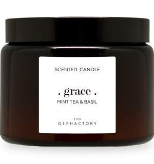 Свеча ароматическая the olphactory, grace, mint tea&basil, 60 ч 