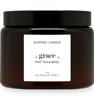 Свеча ароматическая the olphactory, grace, mint tea&basil, 60 ч 