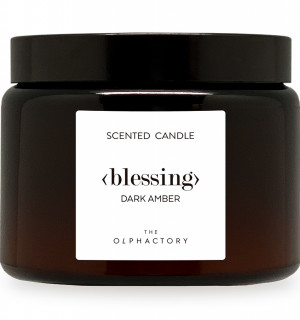 Свеча ароматическая the olphactory, blessing, dark amber, 60 ч 