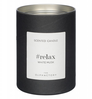 Свеча ароматическая the olphactory, relax black, white musk (новая), 40 ч 