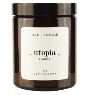 Свеча ароматическая the olphactory, utopia, leather, 30 ч 