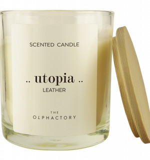 Свеча ароматическая the olphactory, utopia, leather, 40 ч 