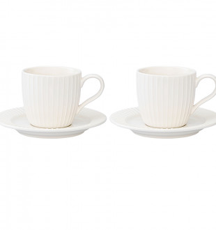 Набор чашек с блюдцами soft ripples, dual glazing, 125 мл, 2 шт. 