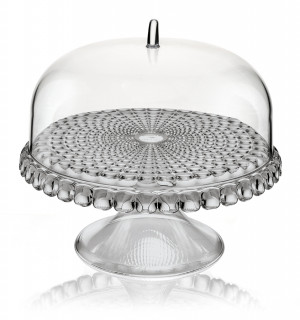 Блюдо для торта с крышкой tiffany, D30 см, серое 