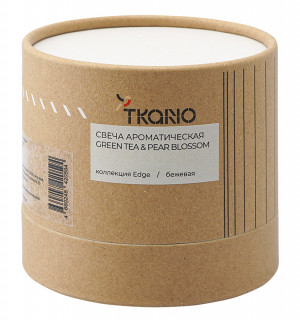 Свеча ароматическая с деревянным фитилём green tea & pear blossom из коллекции edge, бежевый, 60 ч 