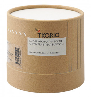 Свеча ароматическая с деревянным фитилём green tea & pear blossom из коллекции edge, бежевый, 60 ч 