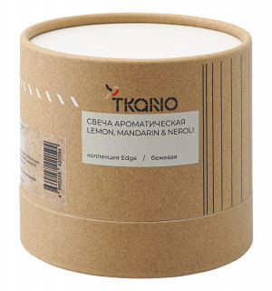 Свеча ароматическая с деревянным фитилём lemon, mandarin & neroli из коллекции edge, бежевый, 60 ч 