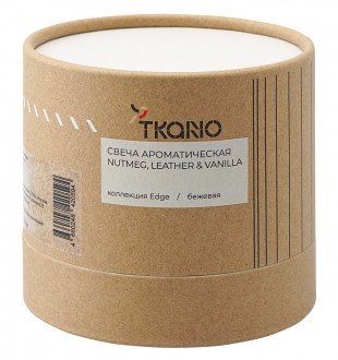 Свеча ароматическая с деревянным фитилём nutmeg, leather & vanilla из коллекции edge, бежевый, 60 ч 