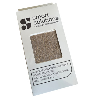 Набор губок для посуды из целлюлозы и кокосового волокна eco sponge, белые, 6 шт. 