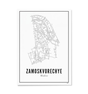 Постер карты района Москвы — Замоскворечье 