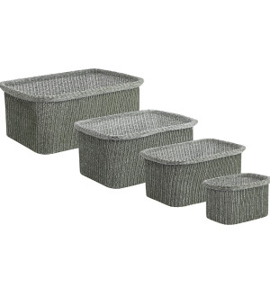 Набор из 4-х корзин для хранения sustainable collection, оливковый 